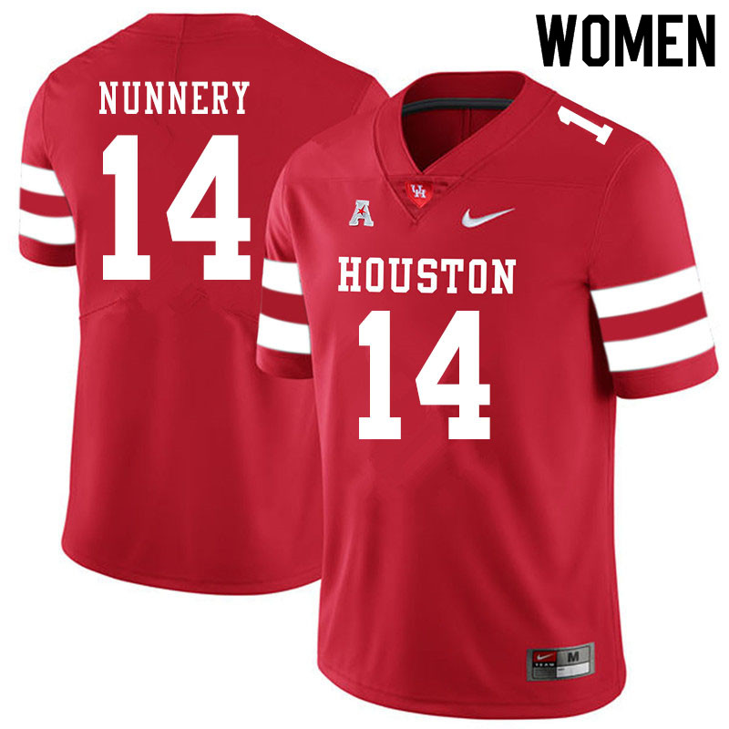 Women #14 Ronald Nunnery Houston Cougars College Football Jerseys Sale-Red